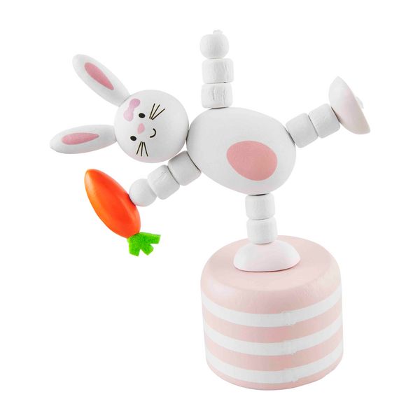 PINK BUNNY COLLAPSIBLE WOODTOY
