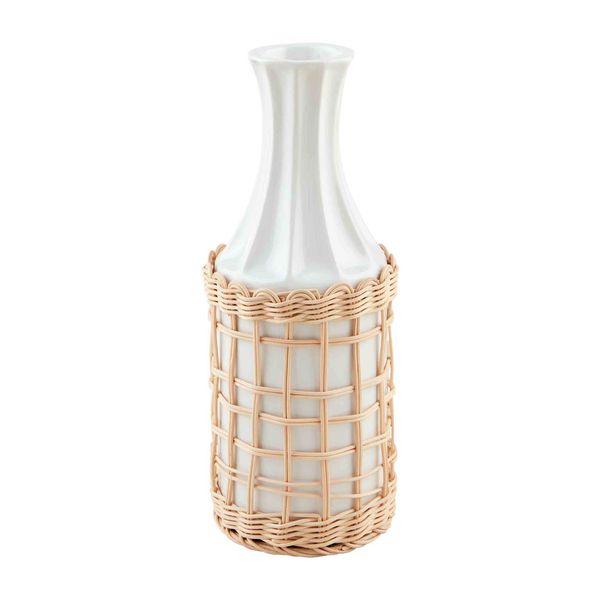TALL RATTAN WRAPPED VASE