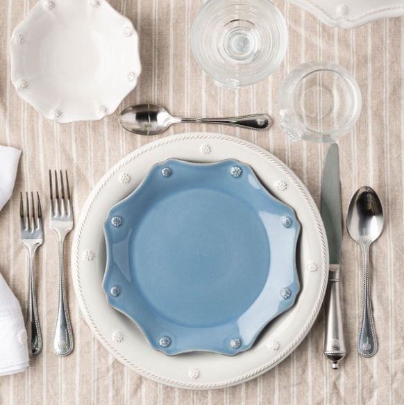 Berry &amp; Thread Chambray Scalloped Dessert/Salad Plate