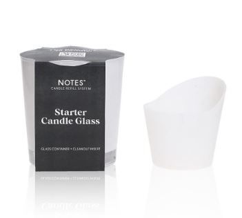 White Starter Candle Glass