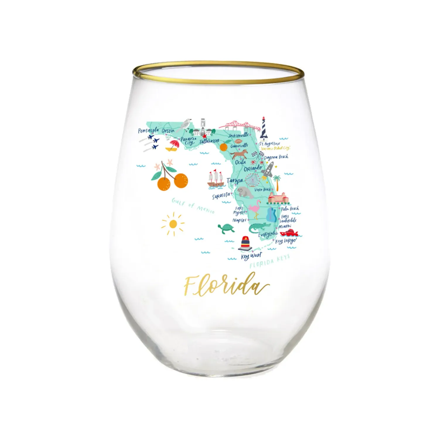 Stemless Wine Glass - Florida