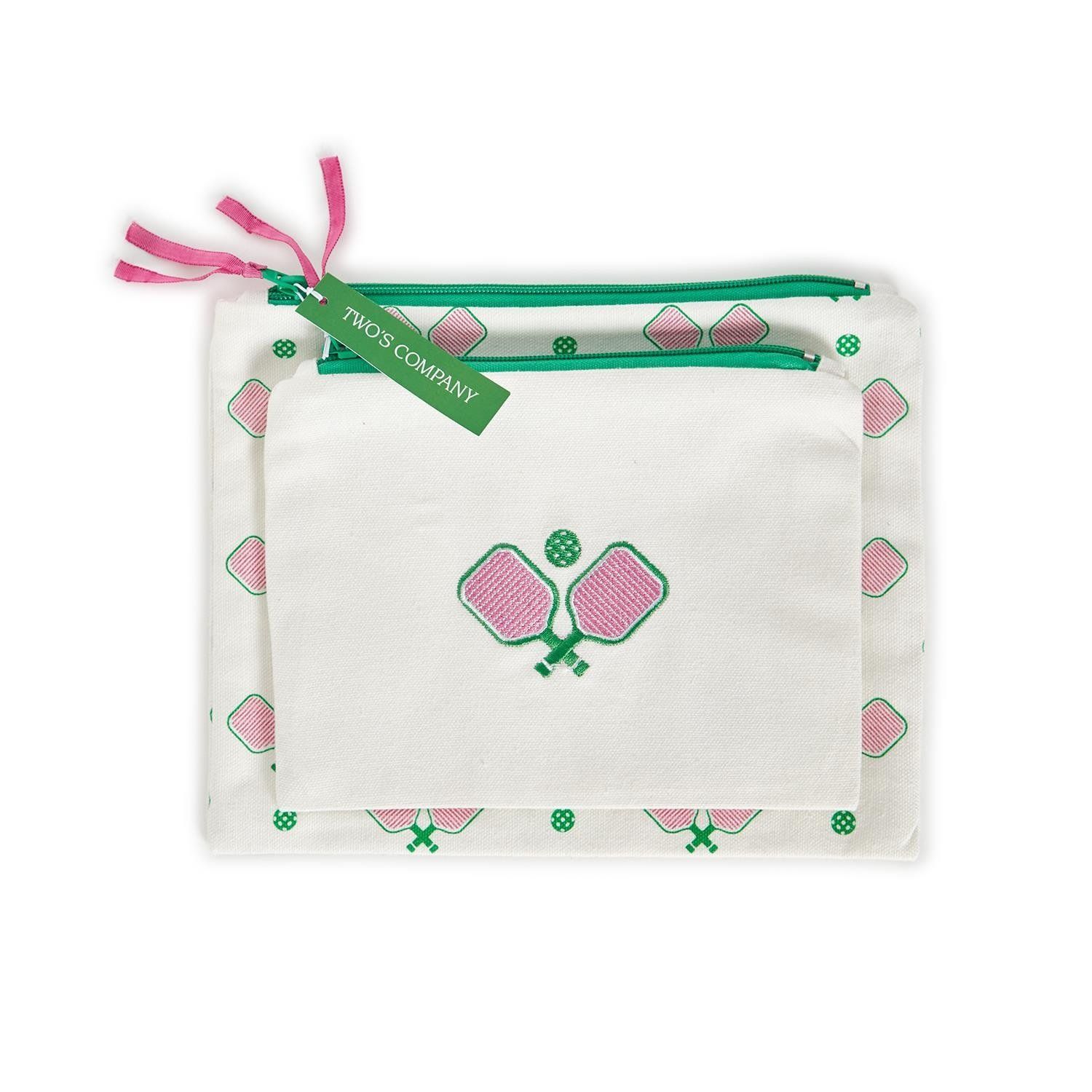 Pickleball Multipurpose Pouches Set of 2 - Pink/Green