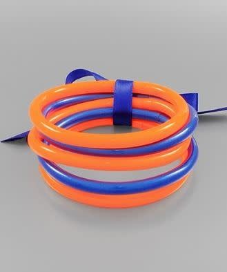 5-Row Tube Jelly Bangle Bracelet/Blue/Orange