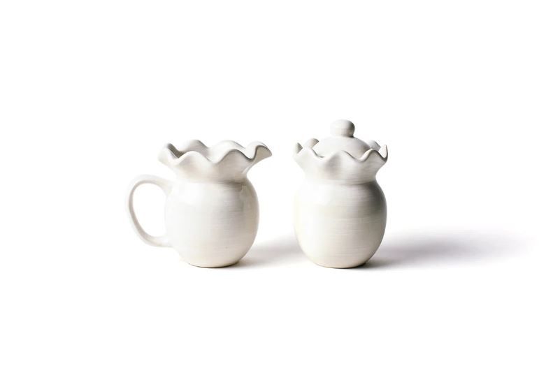 Signature Ruffle Cream and Sugar Set White