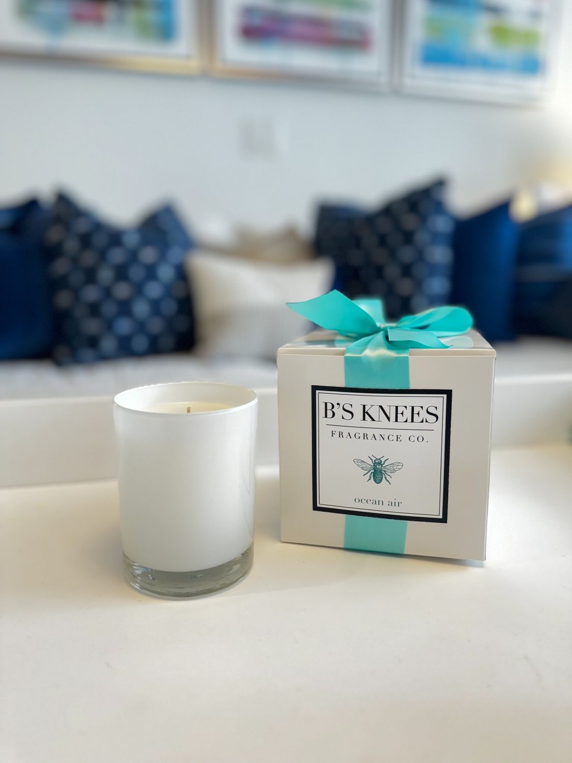 1-Wick Candle:Ocean Air 1-Wick White