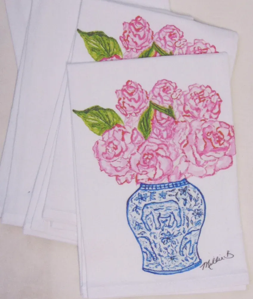 Floral Ginger Jar Kitchen Towel