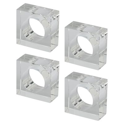 Glass Napkin Ring Clear set of 4