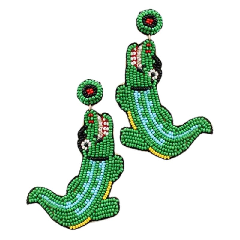 See Bead Alligator Earrings