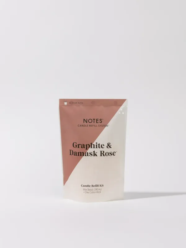 Graphite &amp; Damask Rose Candle Refill Kit
