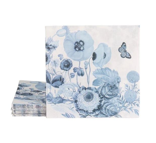 Field of Flowers Chambray Luncheon Paper Napkin, Pack 20