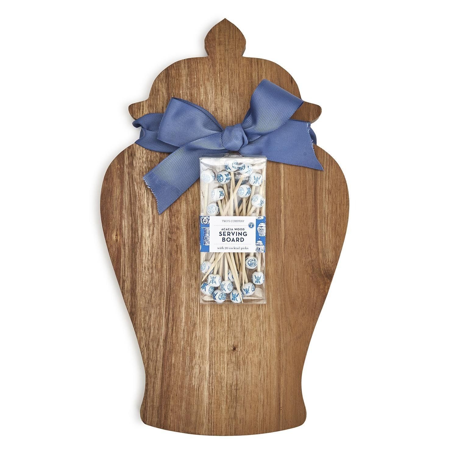 Ginger Jar Shaped Board w/ 20 Cocktail Pick