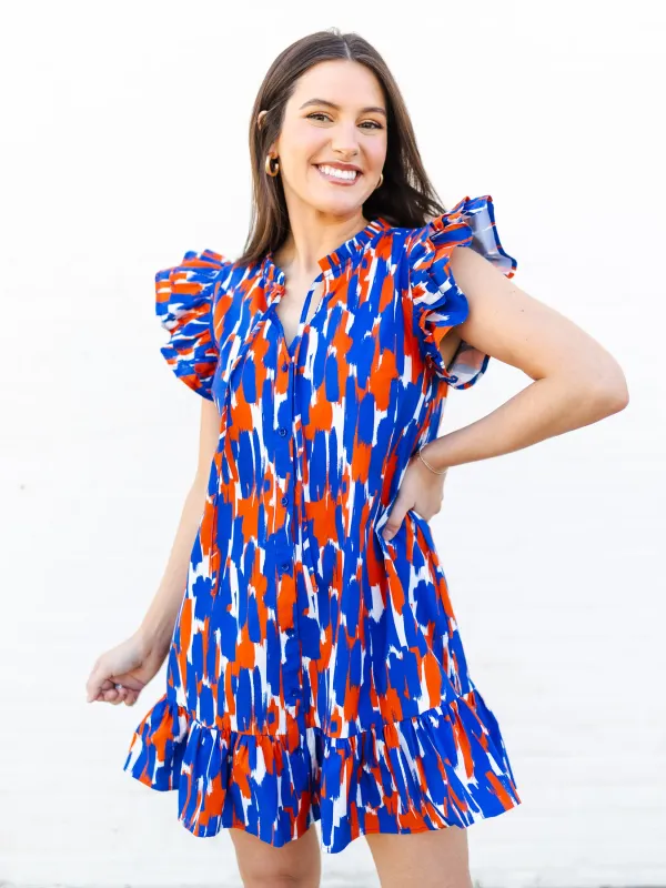 Dress Abby Tlgt Time Blu/Or PK M