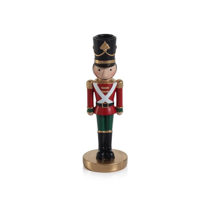 Nutcracker Taper Holder - Red &amp; Green 8&quot;