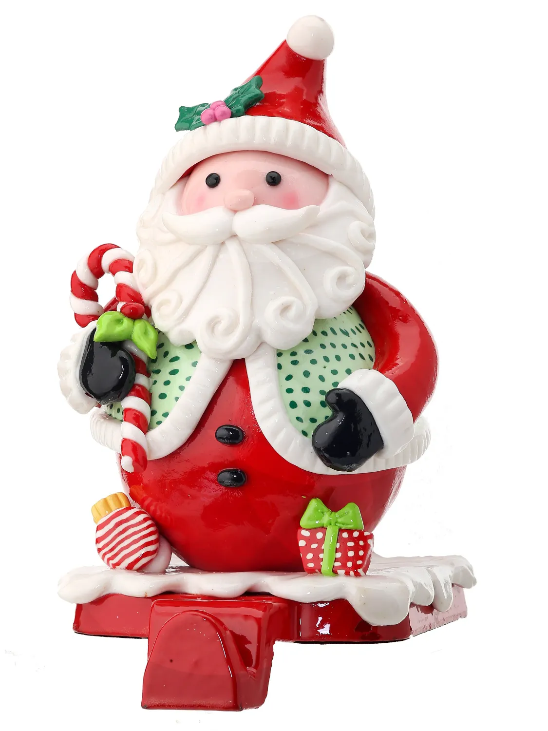 6.5&quot; CLAYDOUGH SANTA STOCKING HOLDER
