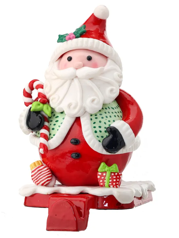 6.5&quot; CLAYDOUGH SANTA STOCKING HOLDER