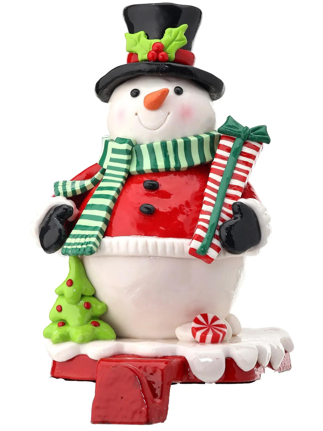 6.5&quot;CLAYDOUGH SNOWMAN STOCKING HOLDER