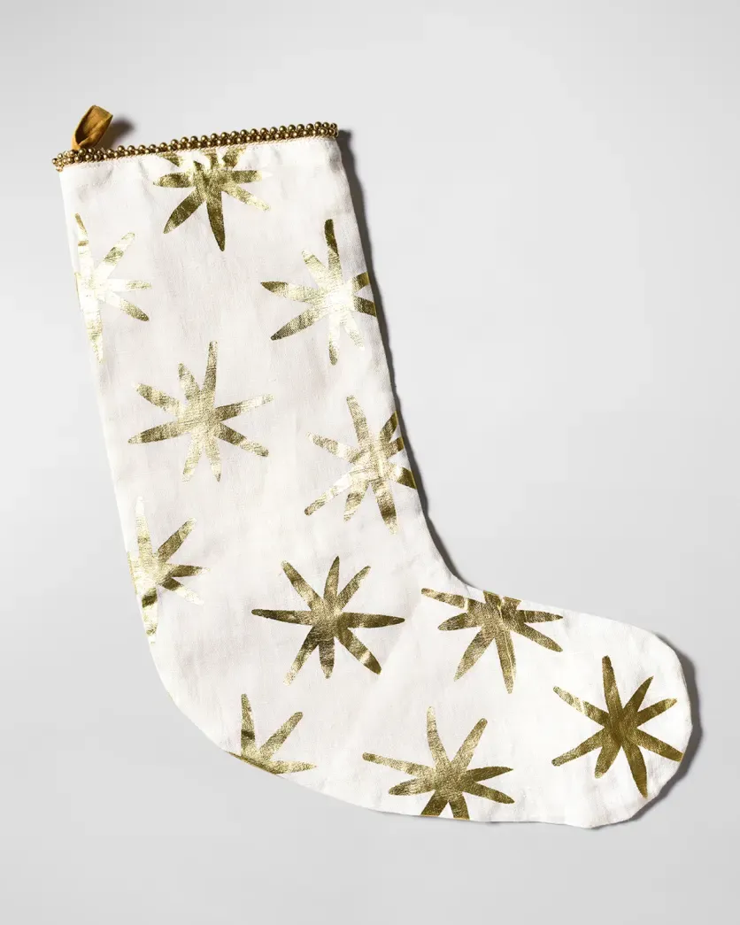 Gold Star Pattern Stocking