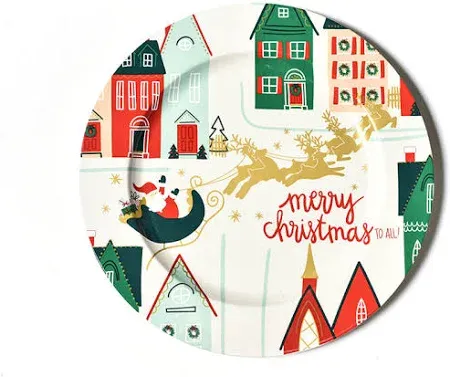 Vintage Christmas Village 14 Platter