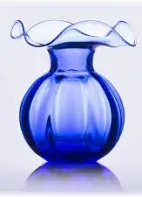 Hibiscus Glass Cobalt Medium Fluted Vase