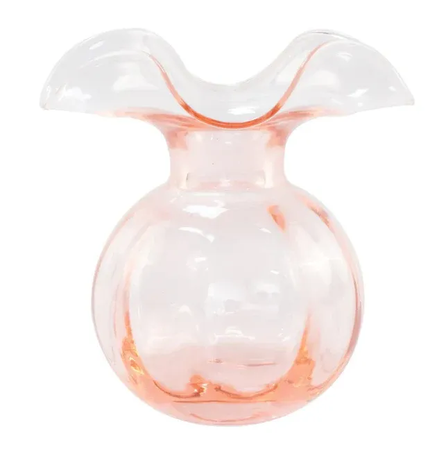 Hibiscus Glass Pink Medium Fluted Vase