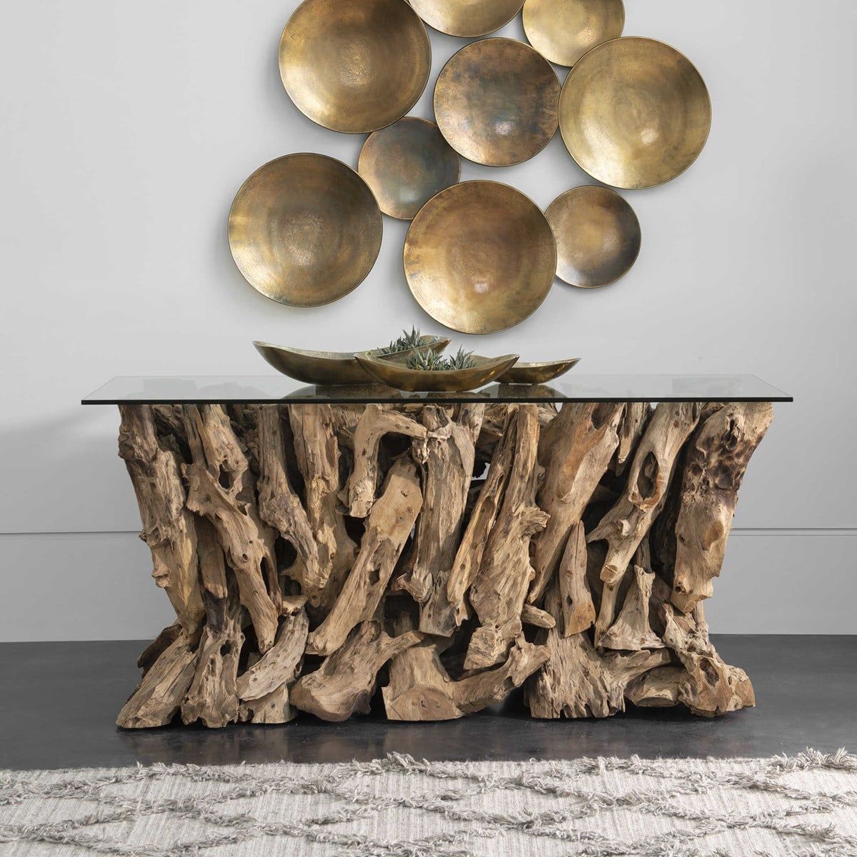 Teak Root Console Table