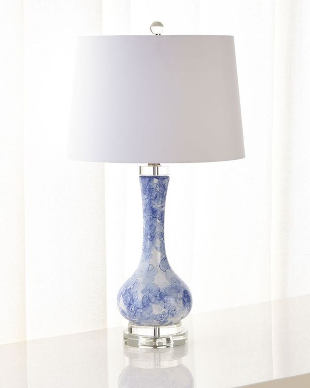 keaton table lamp - blue swirl