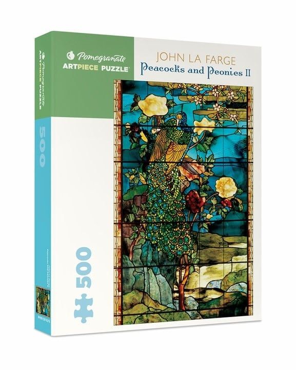 John La Farge: Peacocks and Peonies II 500pc Pomegranate Jigsaw Puzzle