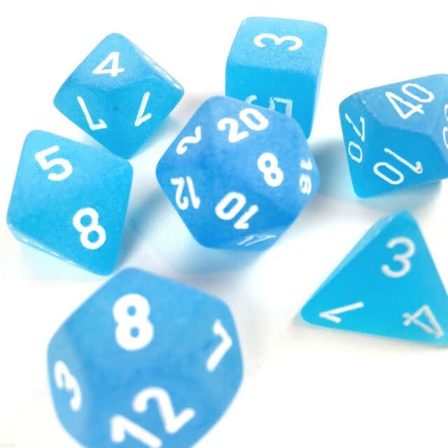 Chessex 7ct Dice Set - Carribean Blue/ White