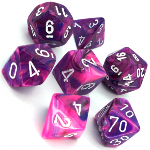 Chessex 7ct Dice Set - Festive Violet/white