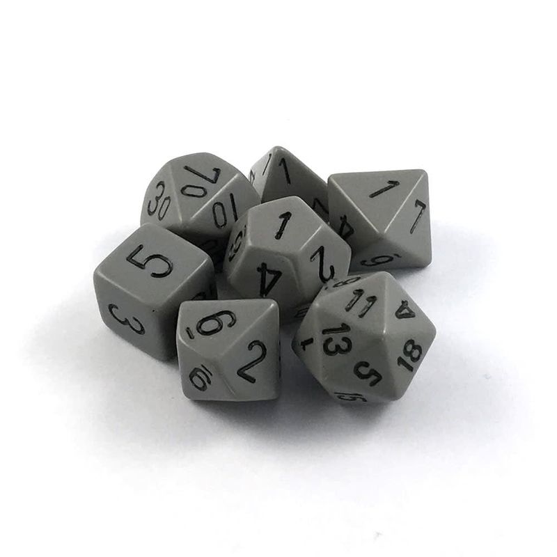 Chessex 7ct Dice Set - Grey/ Black