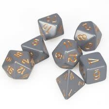 Chessex 7ct Dice Set - Dark Grey/ Copper