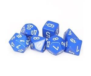 Chessex 7ct Dice Set - Opaque Blue/White