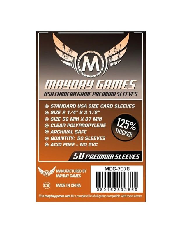 Mayday Premium 50ct Dark Orange Chimera Sleeves 57.5 X 89