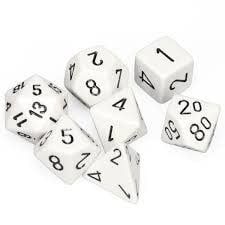 Chessex 7ct Dice Set - White/Black