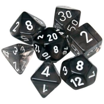 Chessex 7ct Dice Set - Translucent Smoke/White