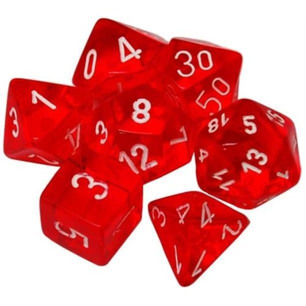 Chessex 7ct Dice Set - Translucent Orange/ White