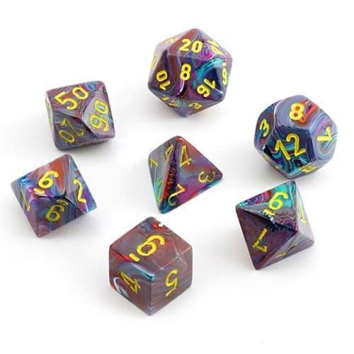 Chessex 7 Dice Set Festive Mosaic/Yellow