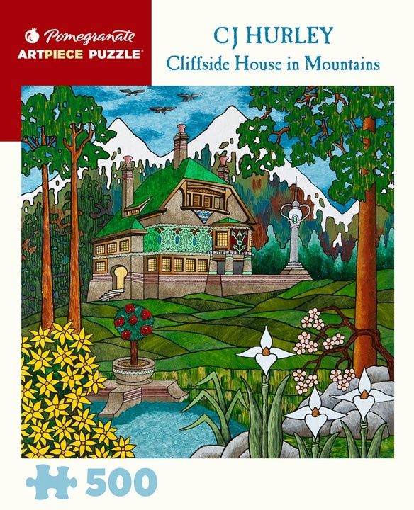 CJ Hurley: Cliffside House in Mountains 500pc Pomegranate Jigsaw Puzzle