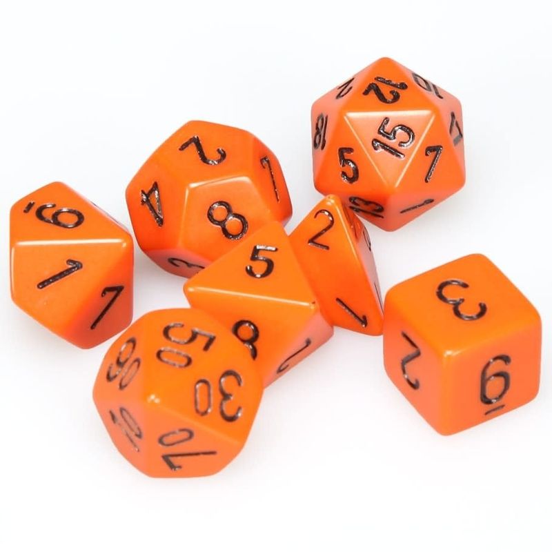 Chessex 7ct Dice Set - Orange/Black
