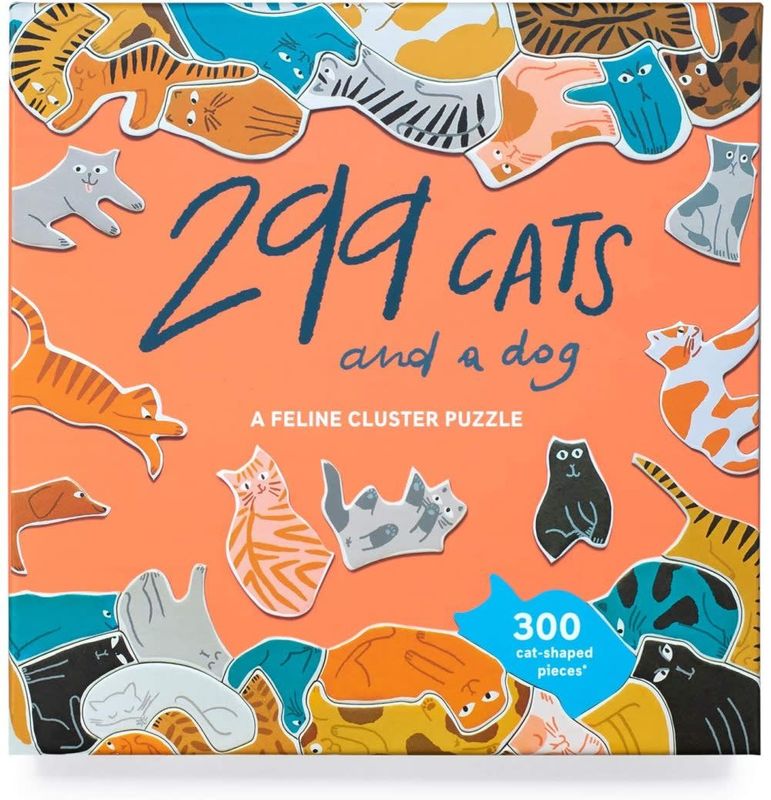 299 Cats and a Dog 300pc Jigsaw Puzzle with Cat-shaped Pieces