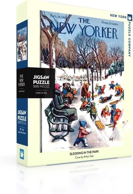 Sledding in the Park 500pc New York Puzzle Company Jigsaw Puzzle