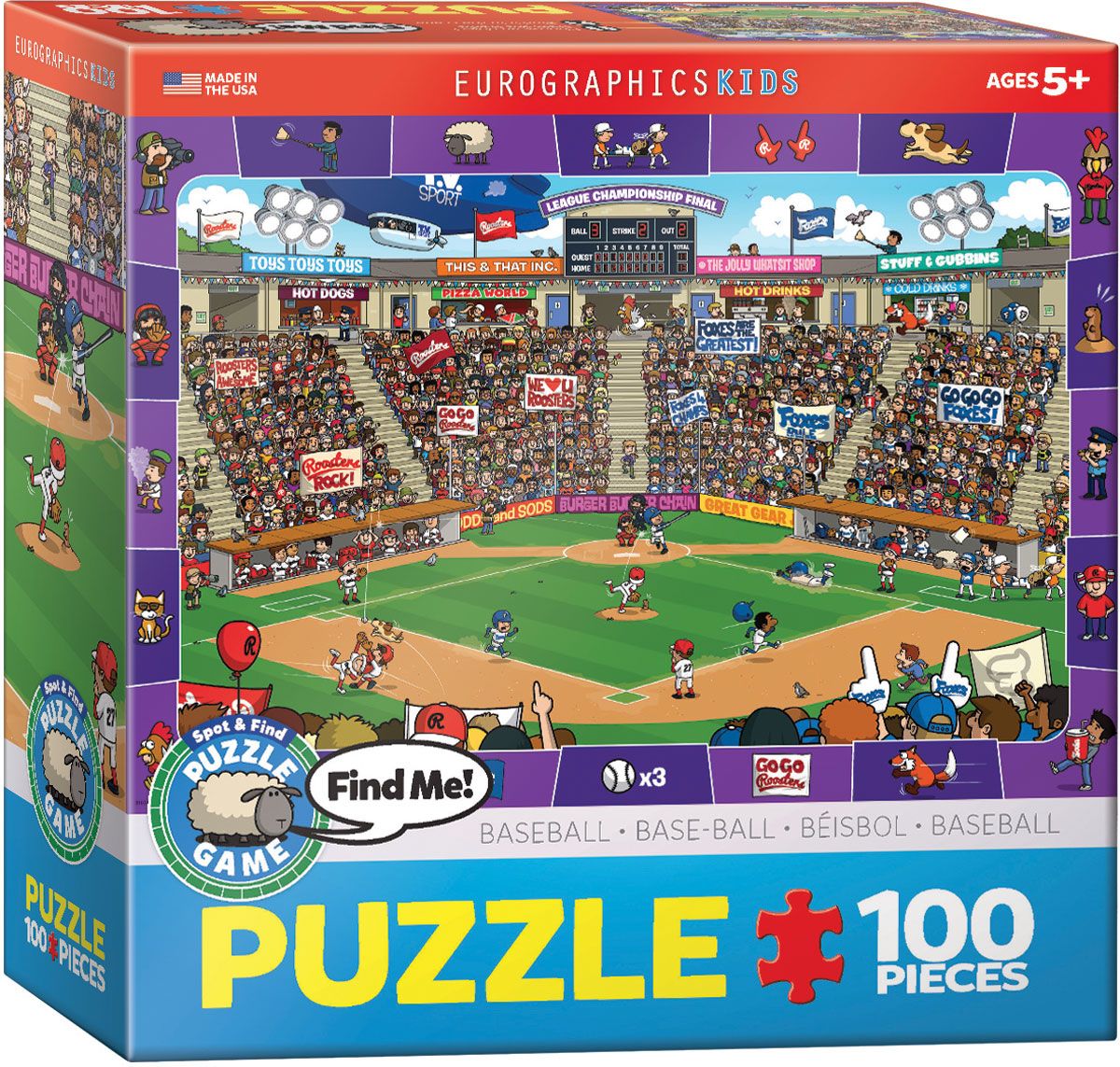 Spot &amp; Find - Baseball 100pc Eurographics Jigsaw Puzzle