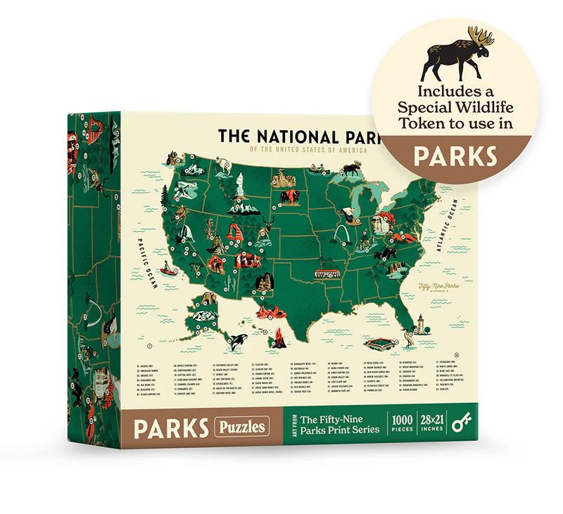 Parks Puzzles: National Parks Map (1,000 Piece)