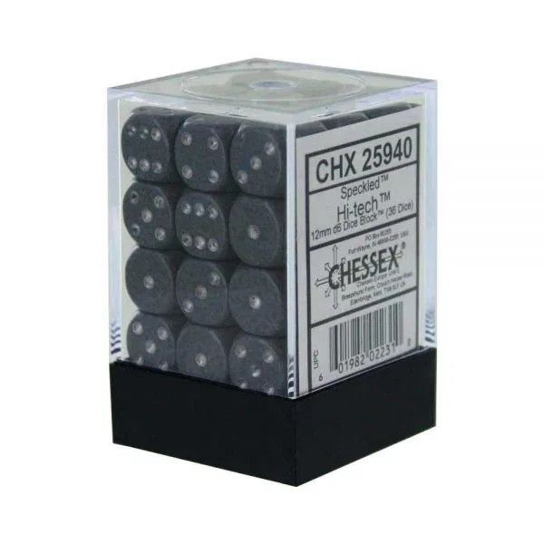 Chessex 36ct D6 Set - Speckled Hi-Tech