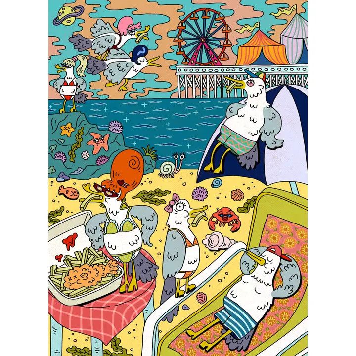 Gull Trouble 1000pc Birdie Puzzles Jigsaw Puzzle