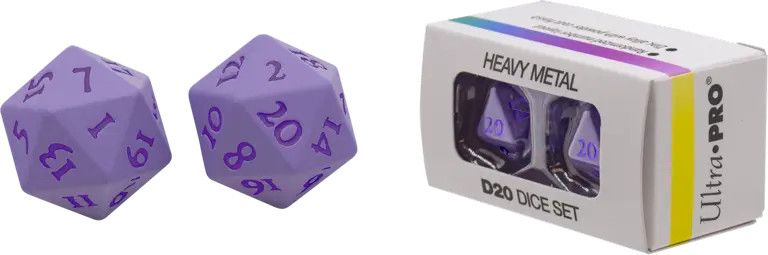 Ultra Pro D20 Vivid Heavy Metal 2 Dice Set - Purple