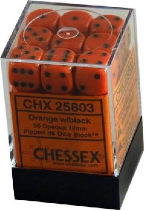 Chessex 36ct D6 Set - Orange/black