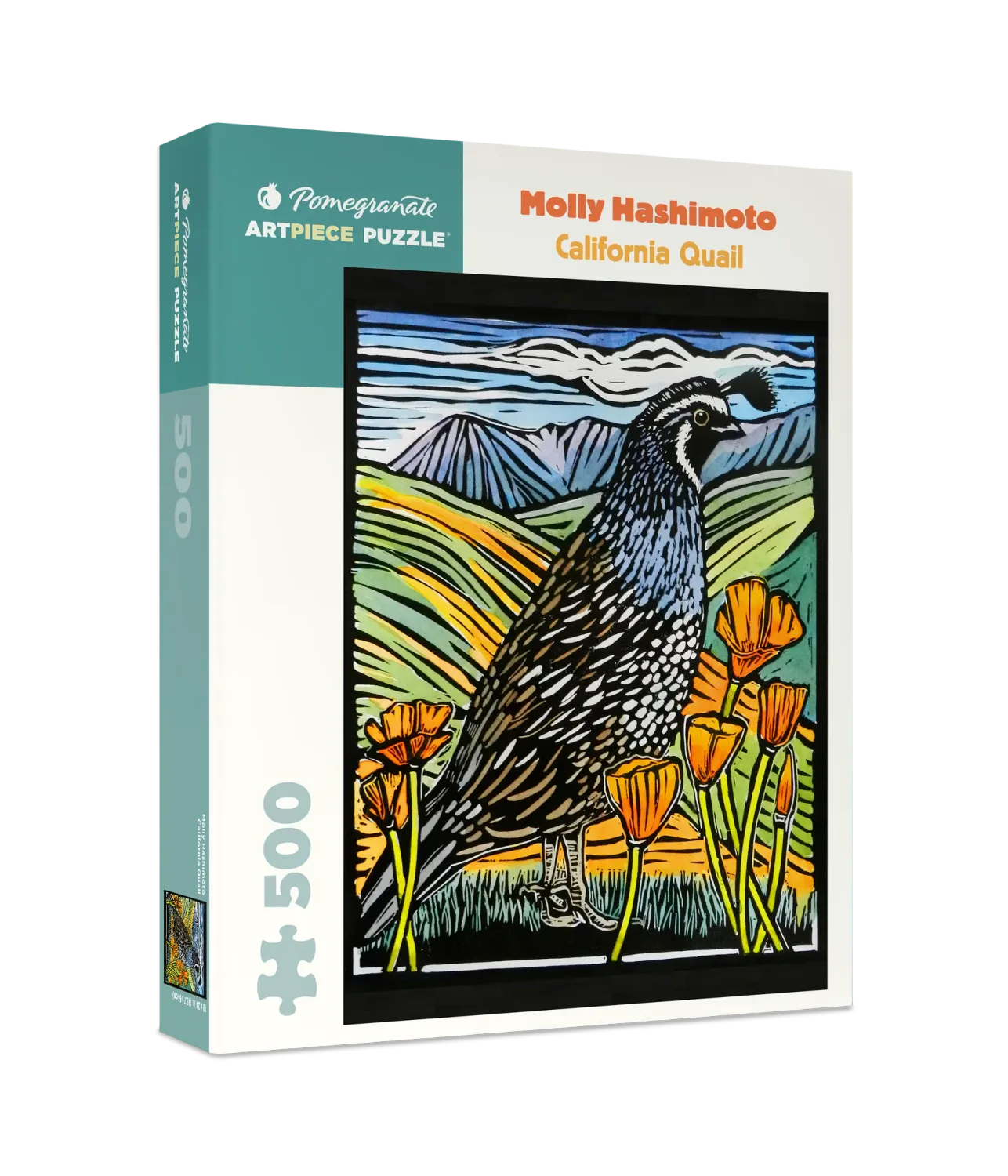 Molly Hashimoto: California Quail 500pc Pomegranate Puzzle