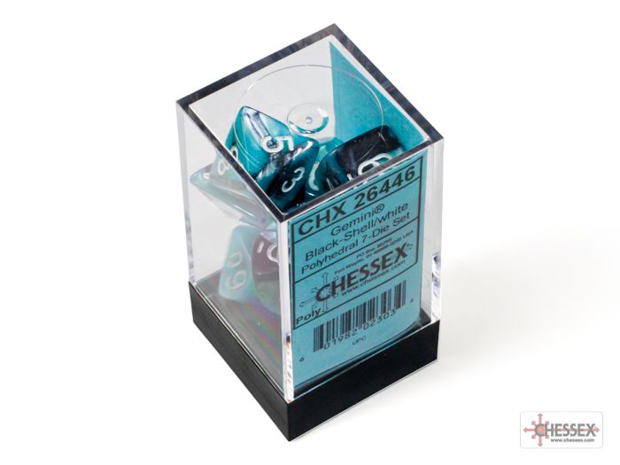 Chessex 7ct Dice Set - Gemini Black/Shell/White