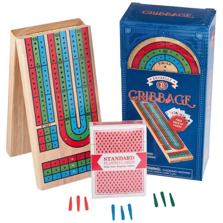 Folding Cribbage Board with Deck of Cards